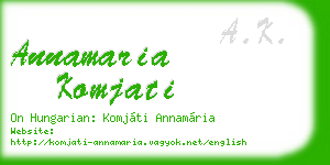 annamaria komjati business card