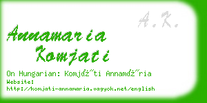 annamaria komjati business card